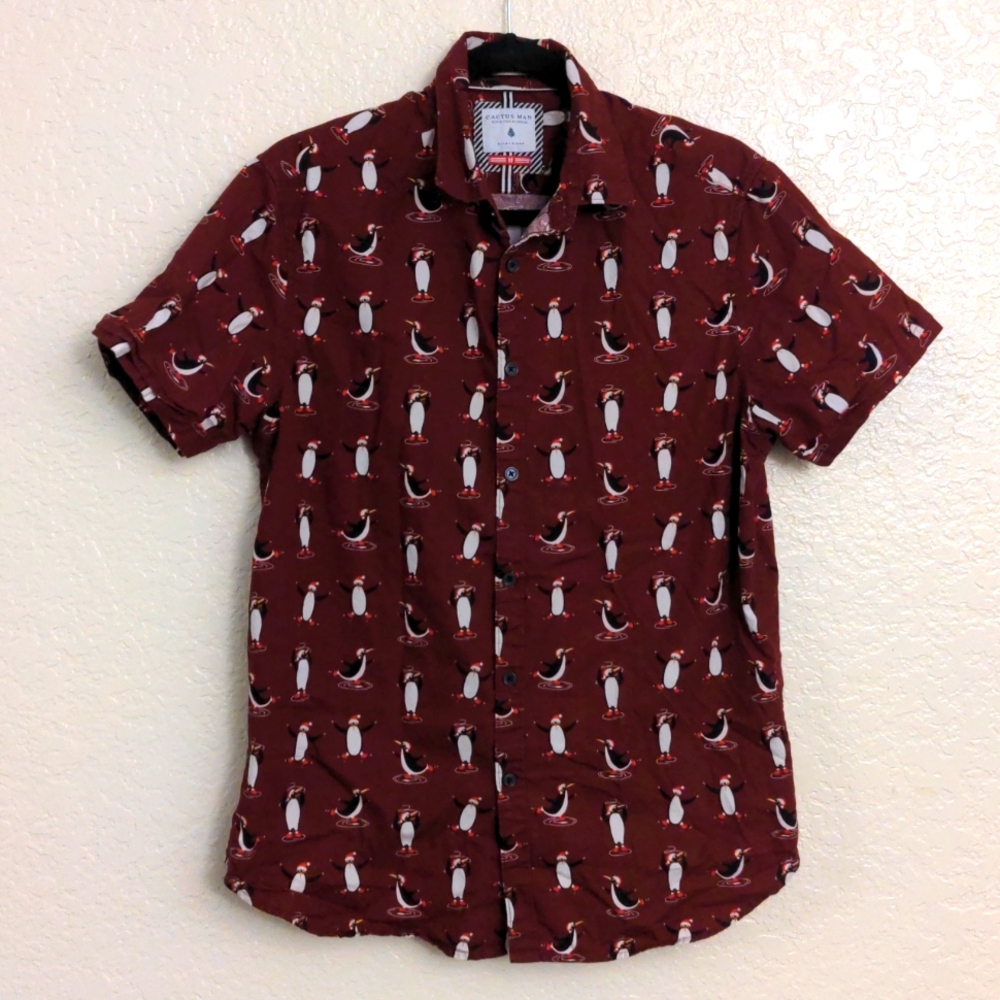 Cactus Man Christmas Button Up. Fast Shipping